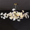 HXYSXHJUO Lampadario Moderno a Sospensione di Lusso con Rami Dorati, in Ceramica, con Foglie di Ginkgo e Ottone, Forma Rettangolare a 5 Altezze, Ideale per Sala da Pranzo, Soggiorno, Isola c