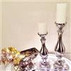 DRULINE ONLYCLIC 2 Misure Candelabro Candeliere Candela Decorazione in Ceramica Decorazione Argento Bello - Set Risparmio da 2