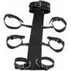 Generico Set Restraints con Collare Regolabile Polsini da Polso e Gomito Catena in Pelle Resistente | Accessori Completi Unisex per Attività a Tema Giochi di Coppia e Occasioni Speciali | Nero