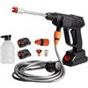 Generico Idropulitrice a batteria 42V Idropulitrice Professionale portatile con 2 batterie 8000mAh e Tubo da 5M Idropulitrice ad alta pressione a batteria per il lavaggio di auto Pulizia di pavimenti