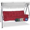 Beautissu Cuscini per dondoli e altalene da giardino Flair HS - 180x50x8 cm - 2 braccioli e un soffice cuscino grande - rosso