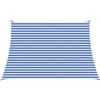 vidaXL Telo Ombra Blu e Bianco 3/4 x 3 m HDPE, Giardino e Terrazza, Velum Sole Moderno, Tenda Rettangolare, Ombre Esterne, Protezione UV per Deck e Patio
