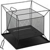 Outsunny Braciere da Giardino in Metallo Portatile, Braciere da Esterno con Design Sospeso e Attizzatoio, 45x45x43cm, Nero
