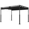 FIVMEN Pergola, 3 x 4 m, baldacchino, impermeabile, stabile, invernale, gazebo da giardino con zone di ombra regolabili, protezione solare per giardino, terrazza e balcone, nero