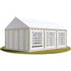 TOOLPORT Tendone per feste 3x6 m PVC beige-bianco 100% impermeabile Gazebo da giardino Tendone da esterno Tenda party