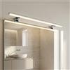 Lampada LED da Specchio 78cm 14W Cromata IP44 Stondata Tripla Installazione Colore Bianco Naturale 4.000K