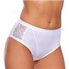 JADEA Slip Donna in Cotone Modal, Offerta 6-12 Pezzi, Slip Donna Midi, Slip Donna con Pizzo Art. 533 (6 Pezzi Bianco, 4)