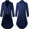 Generico Cappotto da uomo gotico Steampunk Frack da uomo stile medievale stile vintage vittoriano uniforme lunga smoking rinascimentale pirati vampiro feste cosplay costumi per adulti e