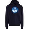 NORTH SAILS Felpa con Cappuccio con Maxi Stampa, Blu Navy, XX-Large