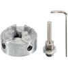 BWXAHRE Set di mandrini for tornio a 4 griffe in lega di zinco argento con chiave e biella for l'uso su tornio for la lavorazione del legno