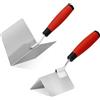 Fishark Set di 2 attrezzi per cartongesso, in acciaio inox, coltello angolare esterno da 12,7 cm e coltello angolare interno 9,9 cm per cartongesso, stucco e cemento