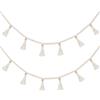 SZETOSY GOODCHANCEUK - Set di 2 ghirlande di pompon in macramè con pompon intrecciati e cesti decorativi da appendere alla parete, per camera da letto, cameretta dei bambini, cameretta dei bambini