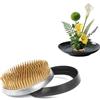 GAGATOAD Rana Kenzan da 8,9 cm per Ikebana, rana floreale in ottone resistente con aghi affilati e base in gomma, strumento per organizzare i fiori in stile giapponese per vasi, ciotole o decorazioni floreali