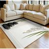 Generic Tappeto 160 x 230 cm Pietre nere e bambù Tappeto Bagno e Camera da Letto in Flanella Morbida Orchidea Antiscivolo per Tavolino e Decorazione