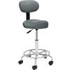 WEIGR Sgabello da lavoro, sella, sella, sgabello a rotelle, altezza regolabile con ruote e schienale, rotazione a 360°, sedia da ufficio, ergonomico, portata massima: 150 kg (grigio)