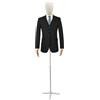 WEIGR Manichino sartoriale maschile regolabile (134-193 cm) - Torso da uomo con base triangolare, busto da uomo e busto sartoriale per cucito e esposizioni (argento, M)