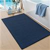 DEXI Tappeto Bagno in Ciniglia 50 x 80 cm, Tappetino Antiscivolo e Assorbenteo, Tappeti Lavabile e Morbido per la Lavandino, Ingresso del Doccia, Blu