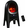 HOMCOM Camino Elettrico a 3 Modalità di Riscaldamento PTC, Caminetto Elettrico 1000W/2000W con Temperatura Regolabile, Spegnimento Automatico, Timer e Telecomando, 33.7x25.5x60.4 cm, Nero