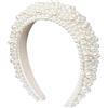 TRIXES Fascia bianca con perle - Fascia effetto perla bianca per capelli, comoda fascia alla moda tipo Alice, addio al nubilato, damigella d'onore, bambina dei fiori, sirena - travestimento