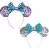 DRESHOW 2 Pezzi Cerchietto con Orecchie da Topo Fasce Orecchie da Topo Cerchietti Carnevale per Donna per Capelli Belle Orecchie da Topo Copricapo Decorazioni