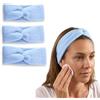 Righe e Pois Fascia Per Capelli Donna in Cotone Made in Italy con Nodo Set da 3 Fasce Trucco e Skincare - Hairband per Routine di Bellezza - Confezione da 3 (Azzurro)