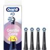 Oral-B iO Series Gentle Care Black, testine di ricambio originali rotonde, setole angolate per una rimozione più profonda della placca, testina più morbida per gengive sensibili, per spazzolini
