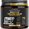 veakson Beef Tallow Face Cream, Balsamo per Il Viso 100% Biologico A Base di Sego Montato E Miele con Beurre de Karité, Vitamine E, Crema Idratante Profonda Al Sego Bovino per Pelli Secche E Sensibili