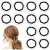 Mabor 12 elastici per capelli con perle nere, elastici per coda di cavallo, eleganti fasce decorative per capelli, accessori per lo styling per donne e ragazze