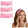 Righe e Pois Fascia Per Capelli Donna in Cotone Made in Italy con Nodo Set da 3 Fasce Trucco e Skincare - Hairband per Routine di Bellezza - Confezione da 3 (Rosa)