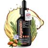 IMPERIO Olio di argan spremuto a freddo con retinolo di alta qualità (vitamina A), 60 ml, per capelli, pelle, unghie e contro rughe, olio di cura naturale al 100% con estratto di semi di lino, olio di