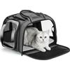 Pecute Trasportino per Gatti Borsa per Il Trasporto di Animali Domestici con Telaio in Acciaio Anti-deformazione da 5 mm, Tendina Avvolgibile per la Privacy, Finestra a Bolla, Taglia M, Grigio