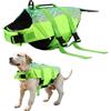 CAPASTEC Giubbotti Di Salvataggio Per Cani Galleggiante 1pc | Per Doglay, Verde, Oxford 420D, Cotone, Taglia L, Nuoto E Nautica, Maniglia Di Salvataggio, Strisce Riflettenti