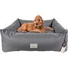 Ligo Buddy - Cuccia per cani Lettino per cani idrorepellente e antigraffio in Nylon, realizzata in Italia. Cuscino per Cane robusto uso interno/esterno. (XS/S: 50 X 60 cm, GRIGIO)