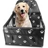 Gvolatee Seggiolino Auto per Cane, Seggiolino Auto per Cani con Cintura di Sicurezza Trasportino per Cani Pieghevolem con Tubo di Supporto 40×34×25cm