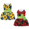 Izefia 2 Pezzi Abiti per Cani Cucciolo Bowknot Principessa di Lusso Abiti Floreali Abiti da Sera Abito da Sera Tutu Estivo Gonna Fiore Vestito per Cani per Cani di Piccola Taglia