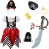 Sincere Party Costume da pirata da pirata da principessa con spada, tasca per pirati, occhio-patch e cappello 5-6 anni