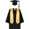 Generico Set Toga e Tocco Bambini, Cerimonia di Laurea Vestito Accademico Scuola Materna Primaria Media Costume Dottorato Abito con Cappello Nappina 2026 Chiusura Lampo Unisex Festa Diploma 2-12 Anni