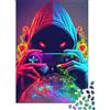 JQZKXNHPBR Giocatore Incappucciato Neon Puzzle per Adulti Puzzle 1000 Pezzi Gioco di Puzzle 1000 Pezzi Relax Famiglia Regalo 38x26cm/1000pcs