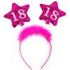 Libetui Cerchietto per capelli 18° compleanno ragazza fascia fascia rosa decorazione regalo 18° compleanno corona festa stella glitter