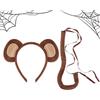 Generico Orecchie e coda da scimmia, Set orecchie e coda da scimmia - Costume da scimmia | Set costume da scimmia di Halloween, coda con fascia per orecchie da scimmia, comodo costume da animale divertente per