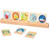 goki 58292 - Set di carte giornaliere per bambini, 24 pezzi, in legno, con porta carte