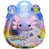 Animagic - Let's Glo Axolotl Pastel - Animale Elettronico Luminoso - Per bambini dai 4 anni - Corpo allungabile con perle d'acqua fosforescenti e LED UV - Galleggia e si illumina in acqua