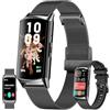 SGDDFIT 1,58'' AMOLED Smartwatch Uomo con Chiamate Bluetooth, 2025 Nuovo Orologio Fitness con 24/7 Monitor Temperatura Corporea Sonno e Cardiofrequenzimetro, SpO2, Orologio Sportivo 3ATM iOS Android (Nero)
