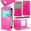 ebestStar - Cover Compatibile con Samsung J3 2016 Galaxy SM-J320F Custodia Portafoglio Protezione Libro Flip con Finestra View + Penna, Rosa [Apparecchio: 142.3 x 71 x 7.9mm, 5.0'']