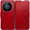 KEJI Cover Custodia per Honor Magic 8 Lite 5G, Cover Custodiaa Libro in Pelle Portafoglio con Supporto Flip Caso Supporto Stand Chiusura Magnetica Honor Magic 8 Lite 5G, Elegante (ROSSO)