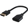 goobay 64824 - Adattatore flessibile HDMI 4K @ 60 Hz, estensione per cavo HDMI, prolunga HDMI, connettore HDMI, flessibile e flessibile, per monitor, PS5, Xbox, Apple TV/nero, 10 cm