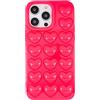 DMaos für iPhone 14 Hülle für Frauen, 3D Pop Blase Herz Niedlich Gel Cover, Nette Girly für iPhone14 6,1 Zoll - Hot Pink