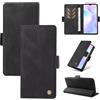 Ttianfa Compatible con VIVO V27 Pro 5G Custodia in Pelle TPU Portafoglio Cover Magnetica Flip Kickstand Bumper Case+2* Pellicola Vetro Temperato-Nero