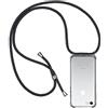ZYIMOU Cover per iPhone SE/iPhone 7 / iPhone 8, Custodia con Cordino Silicone Trasparente Morbida Cover Cellulare Girocollo Collana Necklace Sottile Protettiva Bumper Antiurto TPU Case, Nero