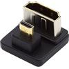 cablecc Convertitore adattatore di prolunga da micro HDMI 1.4 maschio a HDMI femmina tipo D, a forma di U, con angolo di 360 gradi